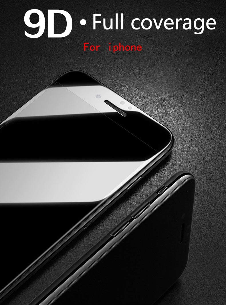 9D protective glass for iPhone 6 6S 7 8 plus X glass on iphone 7 6 8 X R XS MAX screen protector iPhone 7 6 screen protection XR