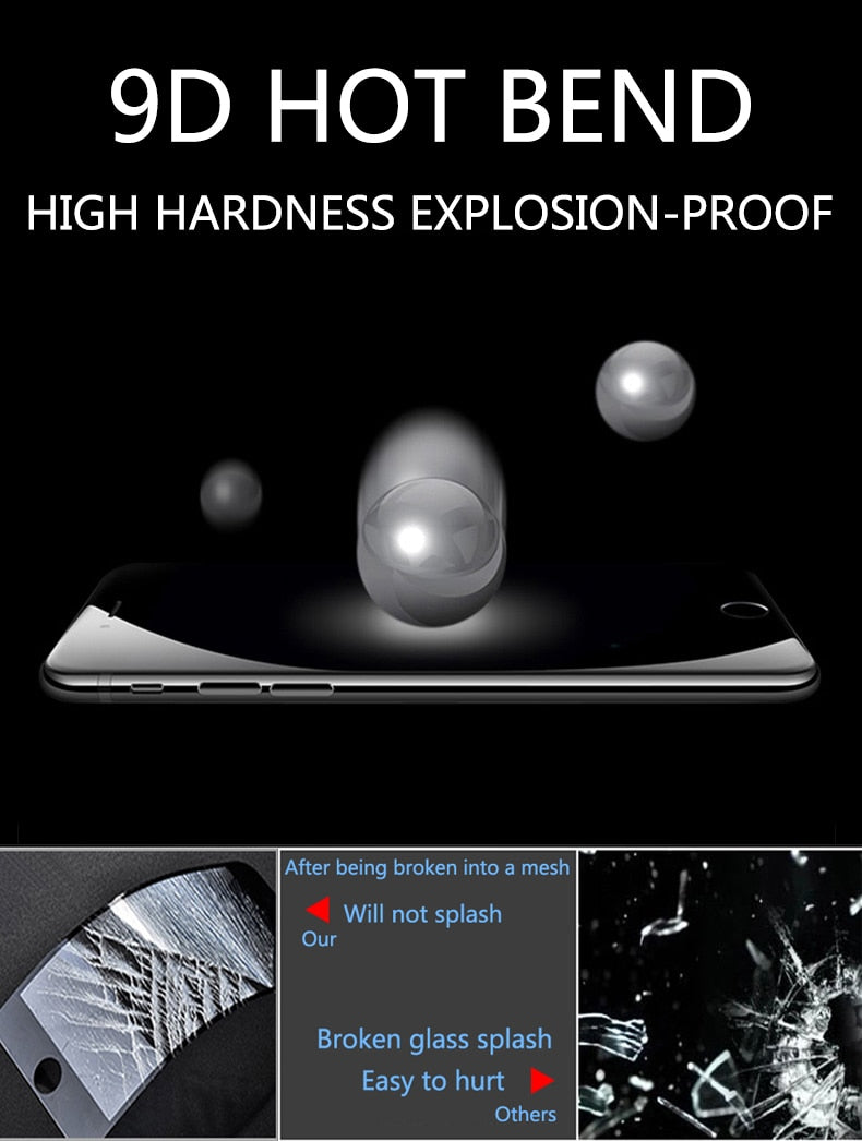9D protective glass for iPhone 6 6S 7 8 plus X glass on iphone 7 6 8 X R XS MAX screen protector iPhone 7 6 screen protection XR