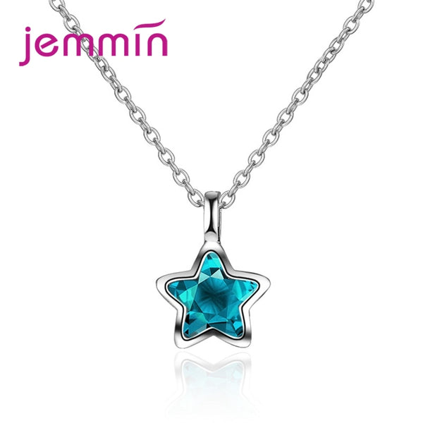 JEMMIN Charming Exquisite 925 Sterling Silver CZ Star Pendant Necklace High Quality Austrian Crystal Big Promotion Hot Sale