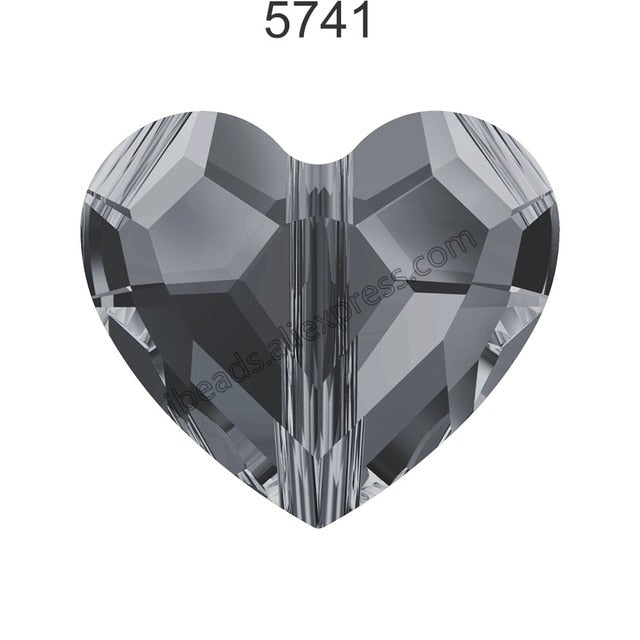 (1 piece) 100% Original Crystal from Swarovski 5741 vertical hole love bead from Austria loose rhinestone DIY jewelry making