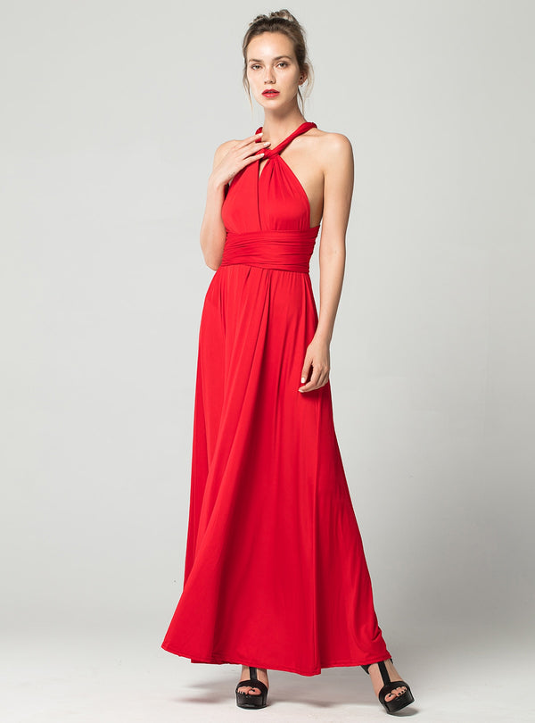 Sexy Long Dress Bridesmaid Formal Multi Way Wrap Convertible Infinity Maxi Dress Red Hollow Out Party Bandage Vestidos FICUSRONG