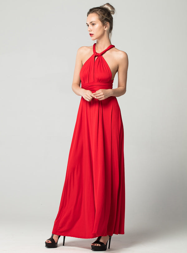 Sexy Long Dress Bridesmaid Formal Multi Way Wrap Convertible Infinity Maxi Dress Red Hollow Out Party Bandage Vestidos FICUSRONG