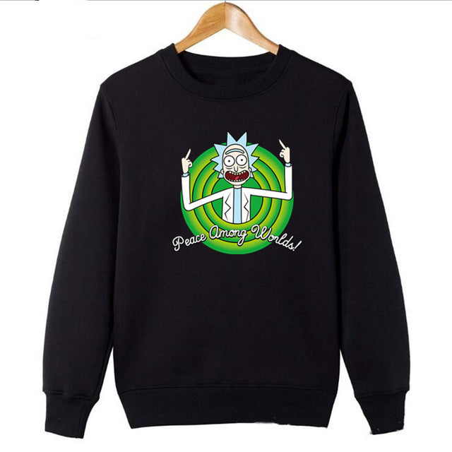 Autumn Character Anime Cool Rick Morty hoodies Peace Among Worlds Folk hoodie men women Cotton Casual Funny sweatshirt