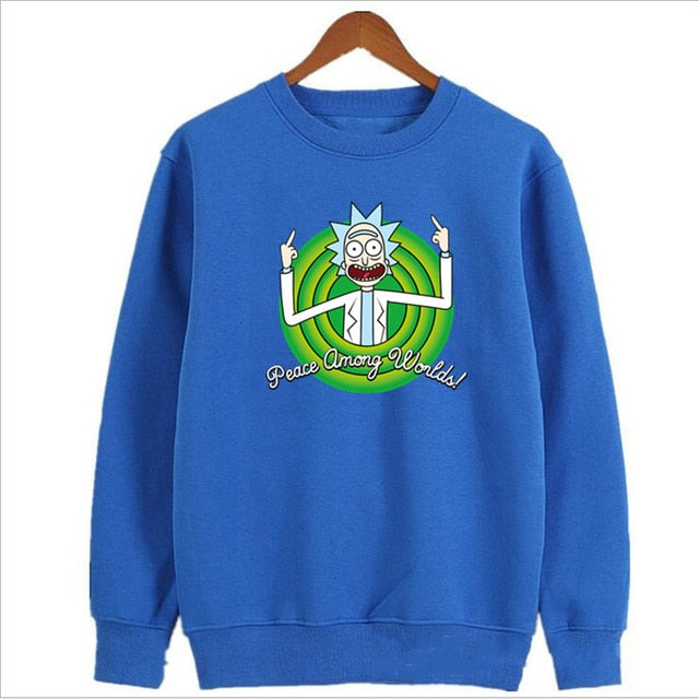 Autumn Character Anime Cool Rick Morty hoodies Peace Among Worlds Folk hoodie men women Cotton Casual Funny sweatshirt