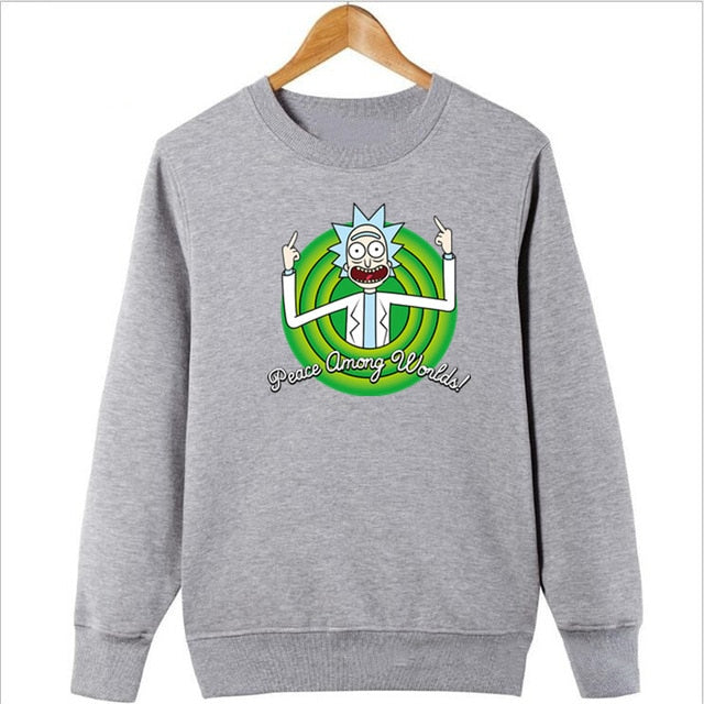 Autumn Character Anime Cool Rick Morty hoodies Peace Among Worlds Folk hoodie men women Cotton Casual Funny sweatshirt
