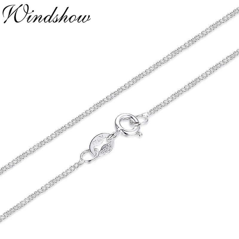 14"-32" Slim Thin Pure 925 Sterling Silver Side Curb Chain Choker Necklaces For Women Girl Jewelry kolye collare collier ketting
