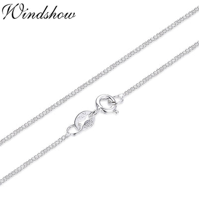 14"-32" Slim Thin Pure 925 Sterling Silver Side Curb Chain Choker Necklaces For Women Girl Jewelry kolye collare collier ketting