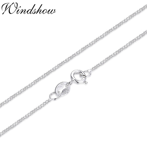 14"-32" Slim Thin Pure 925 Sterling Silver Side Curb Chain Choker Necklaces For Women Girl Jewelry kolye collare collier ketting