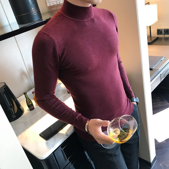 Sweater High Quality Autumn Winter Candy Color in the end of the Collar Pure Color Slim Comfortable Semi-high Collar Sweater