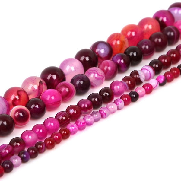 New Fashion 4 6 8 10mm Natural Stone Beads Black Lava Tiger Eye Bulk Loose Stone Beads For DIY  Jewelry Making Bracelet Necklace