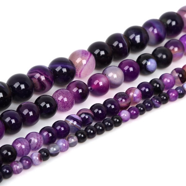 New Fashion 4 6 8 10mm Natural Stone Beads Black Lava Tiger Eye Bulk Loose Stone Beads For DIY  Jewelry Making Bracelet Necklace