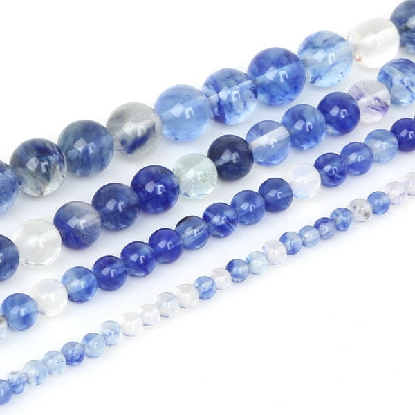 New Fashion 4 6 8 10mm Natural Stone Beads Black Lava Tiger Eye Bulk Loose Stone Beads For DIY  Jewelry Making Bracelet Necklace