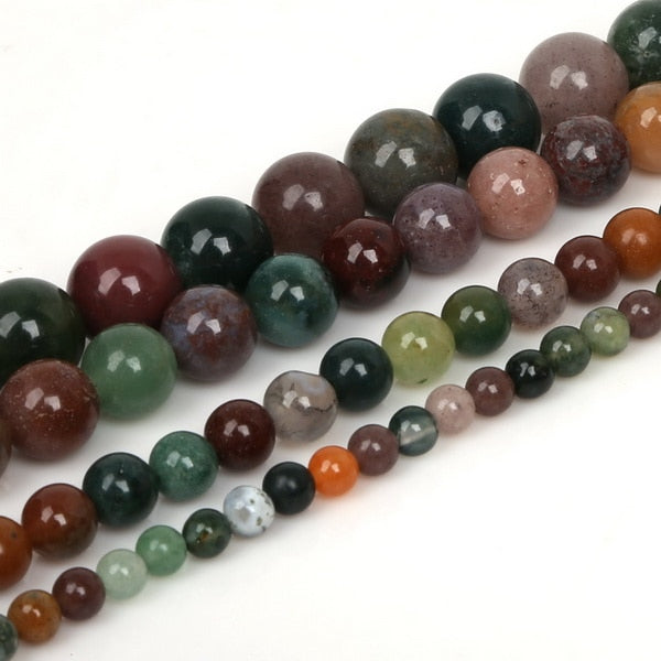 New Fashion 4 6 8 10mm Natural Stone Beads Black Lava Tiger Eye Bulk Loose Stone Beads For DIY  Jewelry Making Bracelet Necklace