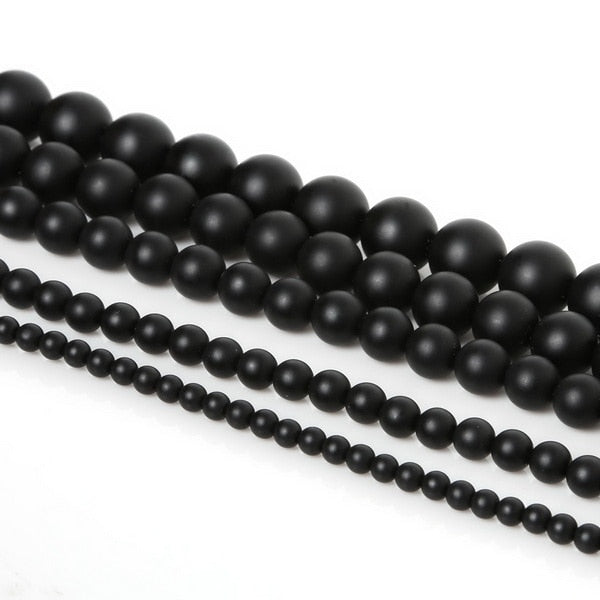 New Fashion 4 6 8 10mm Natural Stone Beads Black Lava Tiger Eye Bulk Loose Stone Beads For DIY  Jewelry Making Bracelet Necklace