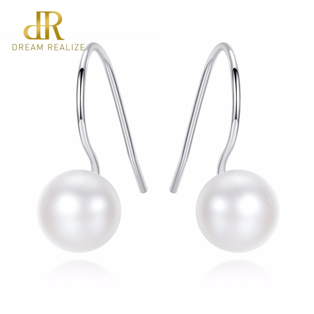 DR Real Freshwater Pink and White Pearls S925 Stud Earrings for Women Natural Pearl 925 Sterling Silver Earrings Fine Jewelry