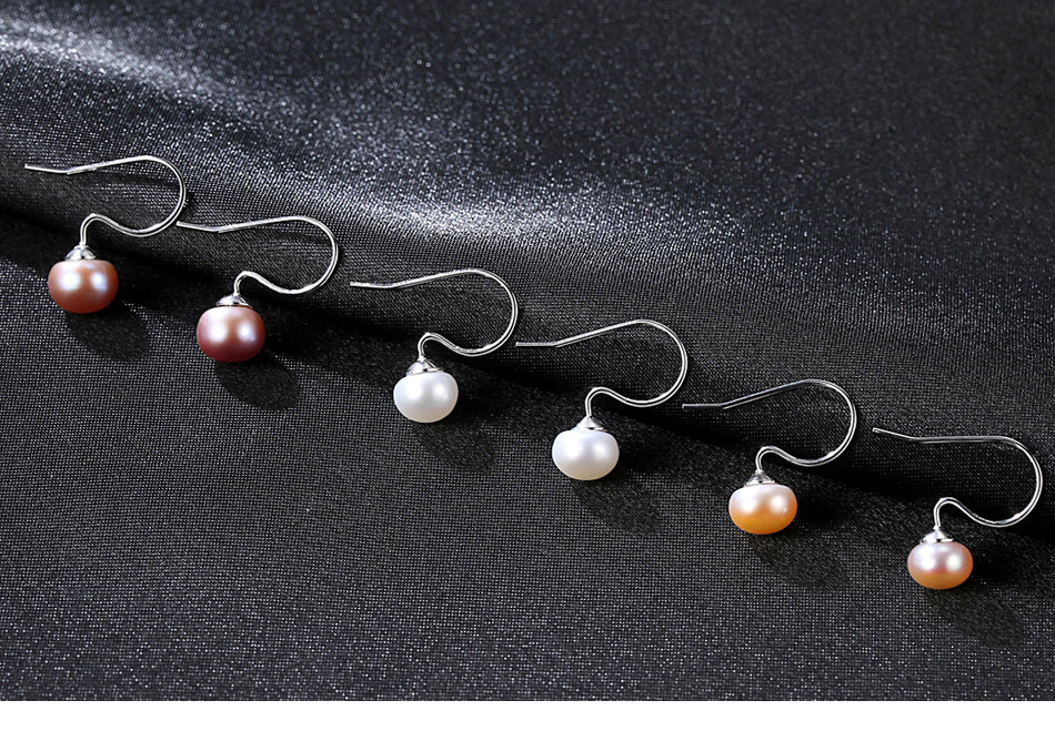 DR Real Freshwater Pink and White Pearls S925 Stud Earrings for Women Natural Pearl 925 Sterling Silver Earrings Fine Jewelry