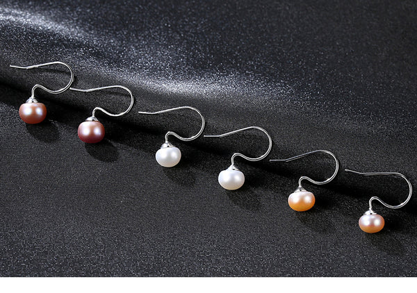 DR Real Freshwater Pink and White Pearls S925 Stud Earrings for Women Natural Pearl 925 Sterling Silver Earrings Fine Jewelry