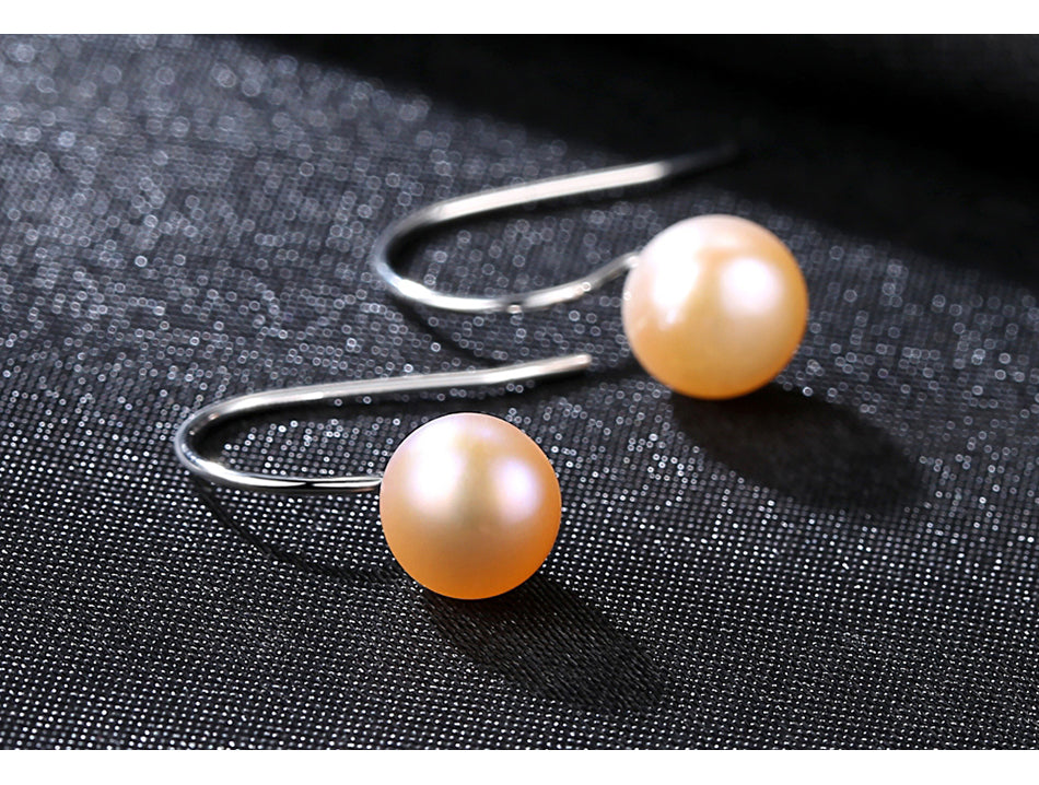 DR Real Freshwater Pink and White Pearls S925 Stud Earrings for Women Natural Pearl 925 Sterling Silver Earrings Fine Jewelry
