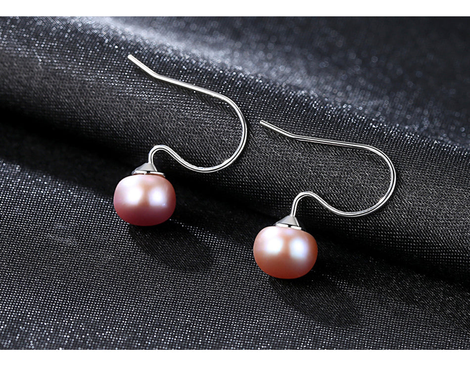 DR Real Freshwater Pink and White Pearls S925 Stud Earrings for Women Natural Pearl 925 Sterling Silver Earrings Fine Jewelry