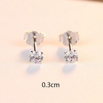 [MeiBaPJ] 6mm Classic Simple Zircon Stud Earrings 925 Sterling Silver Fashion Earrings Fine Jewelry for Women