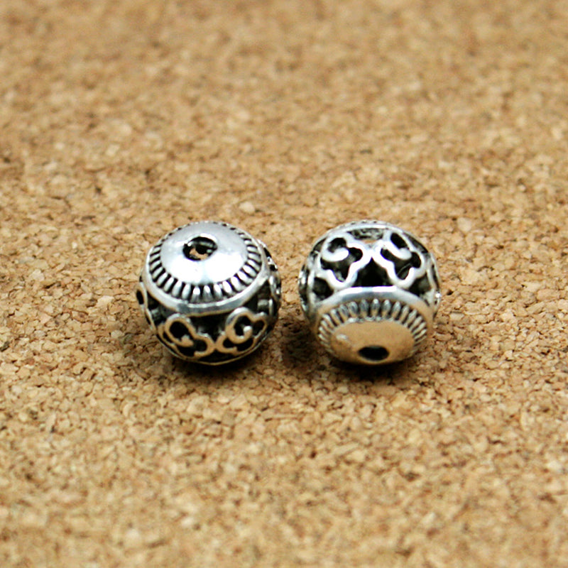 New Fashion 10pcs/lot 11mm Antique Silver Plated Hollow Zinc Alloy Beads New Charms Fit Jewelry Findings