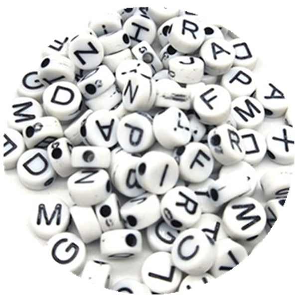 100pcs/lot 7mm Handmade Round Square Colorful Alphabet/Letter Acrylic Beads for DIY Bracelet Necklace Random letter Gift