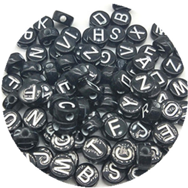 100pcs/lot 7mm Handmade Round Square Colorful Alphabet/Letter Acrylic Beads for DIY Bracelet Necklace Random letter Gift