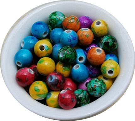 8/10mm 100/50pcs/Lot DIY Round Acrylic Beads For Necklace Bracelet Charms Jewelry Make Wholesale Color Random Delivery