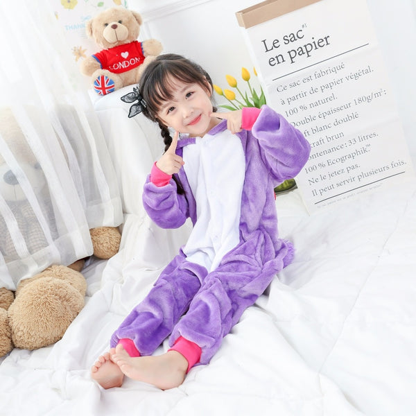 Children's Pajamas for Boys Girls Unicorn Pajamas Flannel Kids Pijamas Set Animal Kids Sleepwear Winter Boys Gilrs Onesies 4-12