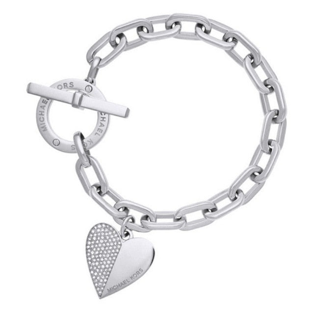 Heart-shaped Bracelet 2018 Fashion Female Summer Gold Heart Jewelry For Women Gift Metal Alloy Bracelets