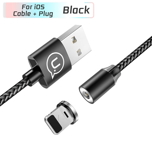 USAMS Magnetic Cable for iPhone 6 7 8 Samsung 2.1A Braided Magnet phone cable for Type-C Micro USB Cable magnetic charging USB C