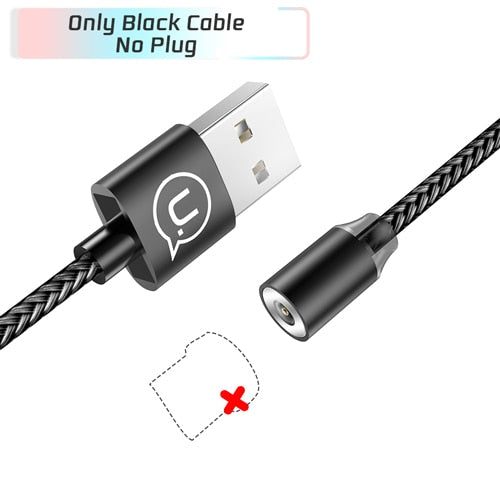 USAMS Magnetic Cable for iPhone 6 7 8 Samsung 2.1A Braided Magnet phone cable for Type-C Micro USB Cable magnetic charging USB C