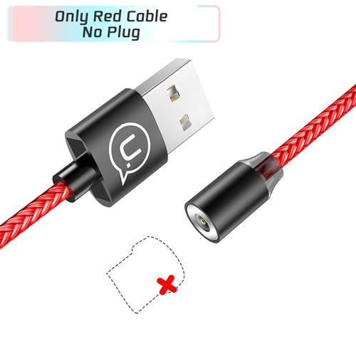 USAMS Magnetic Cable for iPhone 6 7 8 Samsung 2.1A Braided Magnet phone cable for Type-C Micro USB Cable magnetic charging USB C