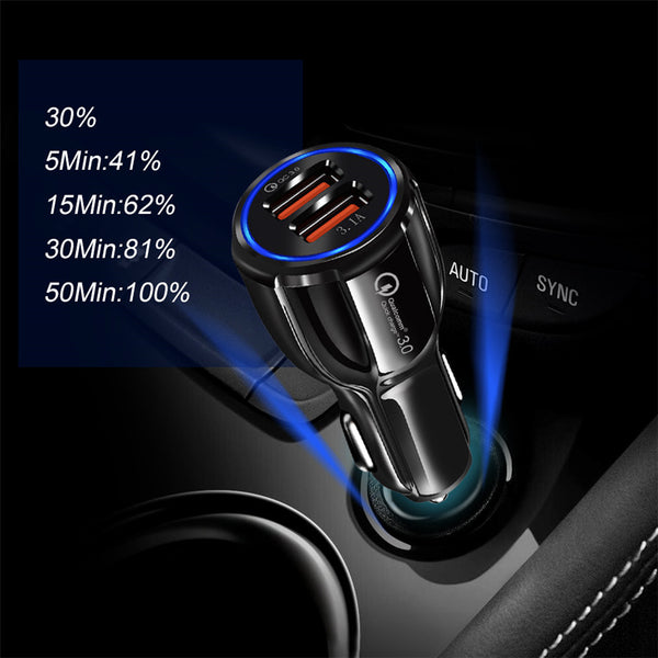 Olaf Car USB Charger Quick Charge 3.0 2.0 Mobile Phone Charger 2 Port USB Fast Car Charger for iPhone Samsung Tablet Car-Charger