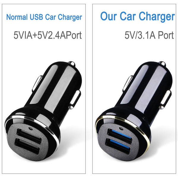 CASEIER 3.1A Fast USB Car Charger For iPhone X Xr Xs Max Dual Port USB Charger For IOS Android Mobile Phone Tablet Fast Charging