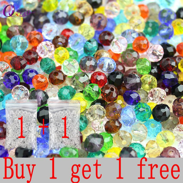 buy 1 and get 1 free 4mm colorful crystal beads charms glass loose beads round jewelry beads for jewelry making DIY total 300PCS