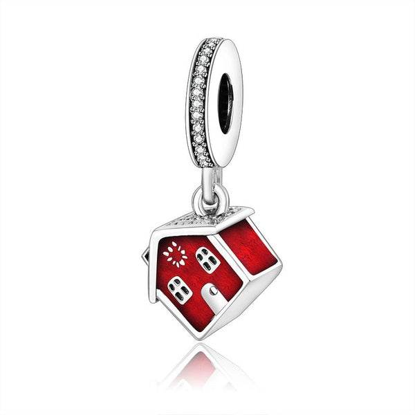 european 1pc christmas gift house cup snowman diy bead fit Original Pandora charms silver 925 Bracelet jewelry  for women F010