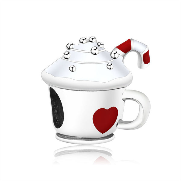 european 1pc christmas gift house cup snowman diy bead fit Original Pandora charms silver 925 Bracelet jewelry  for women F010