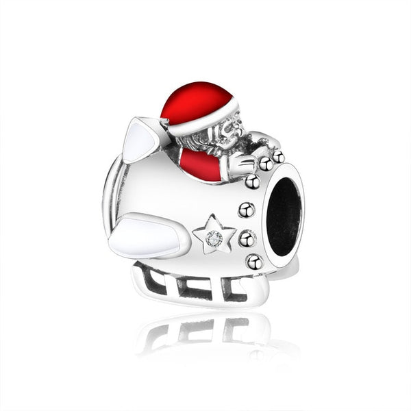 european 1pc christmas gift house cup snowman diy bead fit Original Pandora charms silver 925 Bracelet jewelry  for women F010