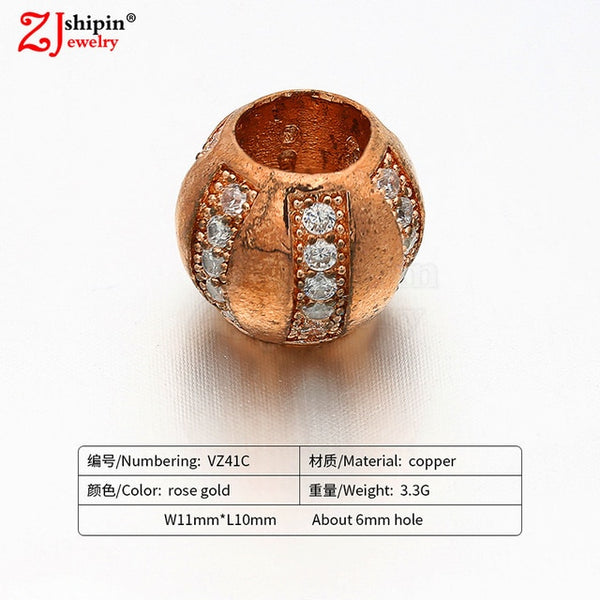 New hot micro-inlaid zircon CZ large hole jewelry accessories suitable for DIY beaded spacer bracelet necklace making
