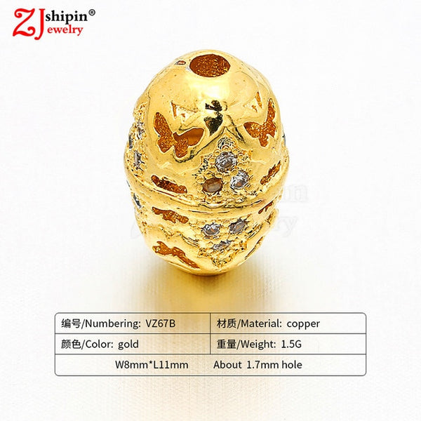 New hot micro-inlaid zircon CZ large hole jewelry accessories suitable for DIY beaded spacer bracelet necklace making