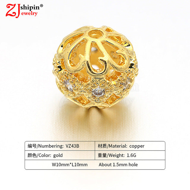 New hot micro-inlaid zircon CZ large hole jewelry accessories suitable for DIY beaded spacer bracelet necklace making