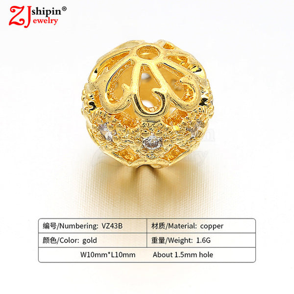 New hot micro-inlaid zircon CZ large hole jewelry accessories suitable for DIY beaded spacer bracelet necklace making