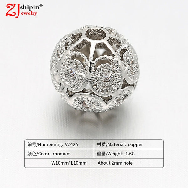 New hot micro-inlaid zircon CZ large hole jewelry accessories suitable for DIY beaded spacer bracelet necklace making