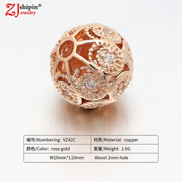 New hot micro-inlaid zircon CZ large hole jewelry accessories suitable for DIY beaded spacer bracelet necklace making