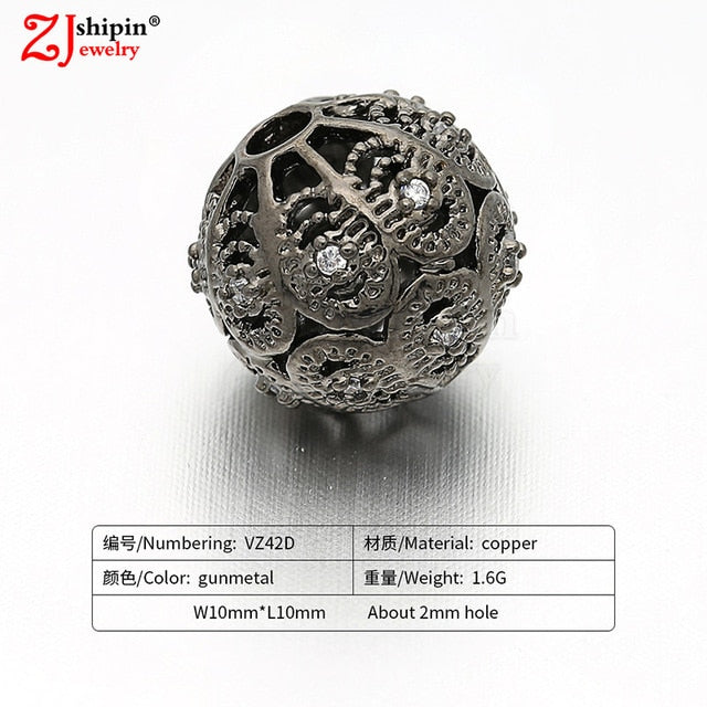 New hot micro-inlaid zircon CZ large hole jewelry accessories suitable for DIY beaded spacer bracelet necklace making