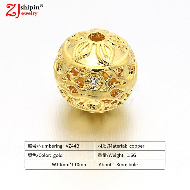 New hot micro-inlaid zircon CZ large hole jewelry accessories suitable for DIY beaded spacer bracelet necklace making