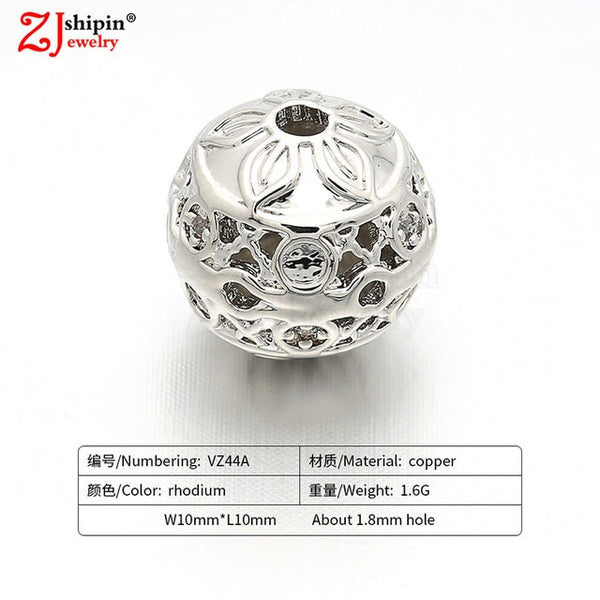 New hot micro-inlaid zircon CZ large hole jewelry accessories suitable for DIY beaded spacer bracelet necklace making