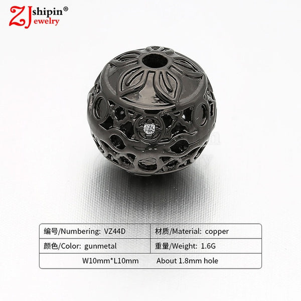 New hot micro-inlaid zircon CZ large hole jewelry accessories suitable for DIY beaded spacer bracelet necklace making