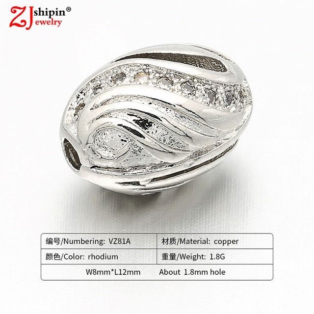 New hot micro-inlaid zircon CZ large hole jewelry accessories suitable for DIY beaded spacer bracelet necklace making